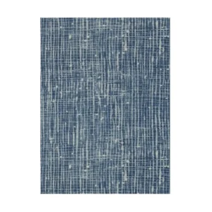 Custom Denim Weave Texture Rug in Blue — front view