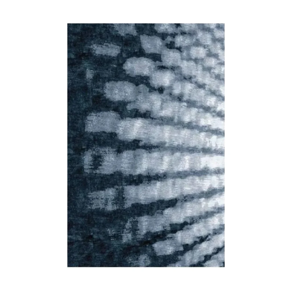 Custom Blue Light Ray Rug in blue — front view