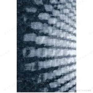 Custom Blue Light Ray Rug in blue — in a room setting