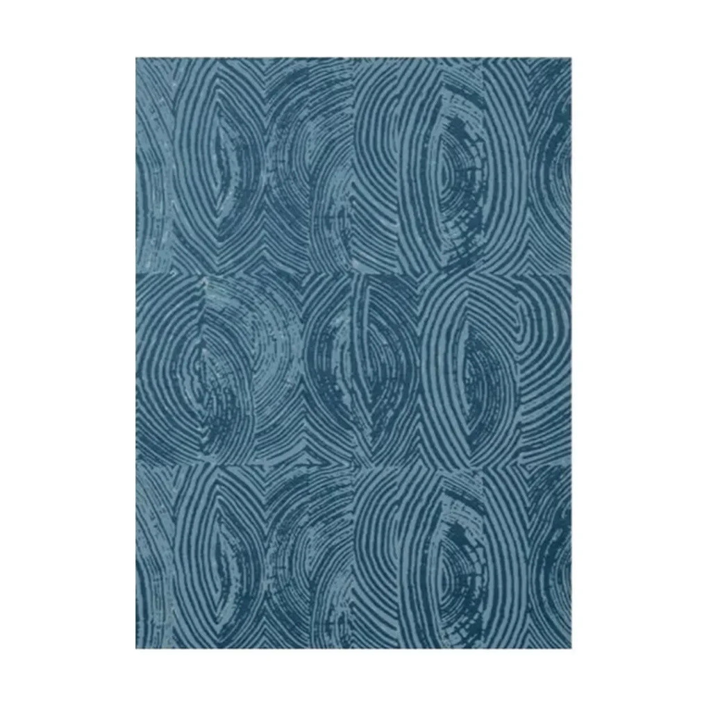 Custom Navy Fingerprint Swirl Rug in blue — front view