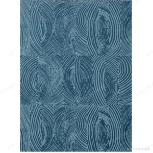 Custom Navy Fingerprint Swirl Rug in blue — in a room setting