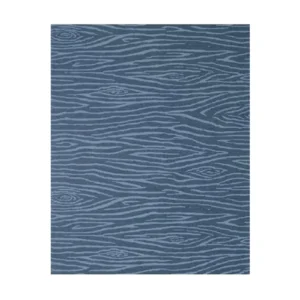 Custom Blue Wood Grain Rug in blue — front view