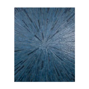 Custom Blue Sunburst Rug in blue — front view