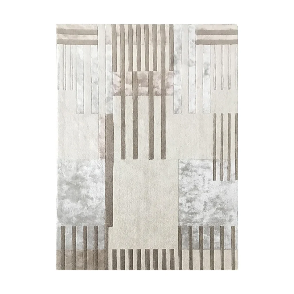 Custom Architectural Panel Rug in oatmeal — front view