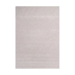 Custom Pale Blush Rug with Subtle Wave Texture in rose stone — front view
