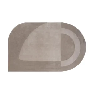 Custom Arched Panel Rug in Grey and Taupe — front view