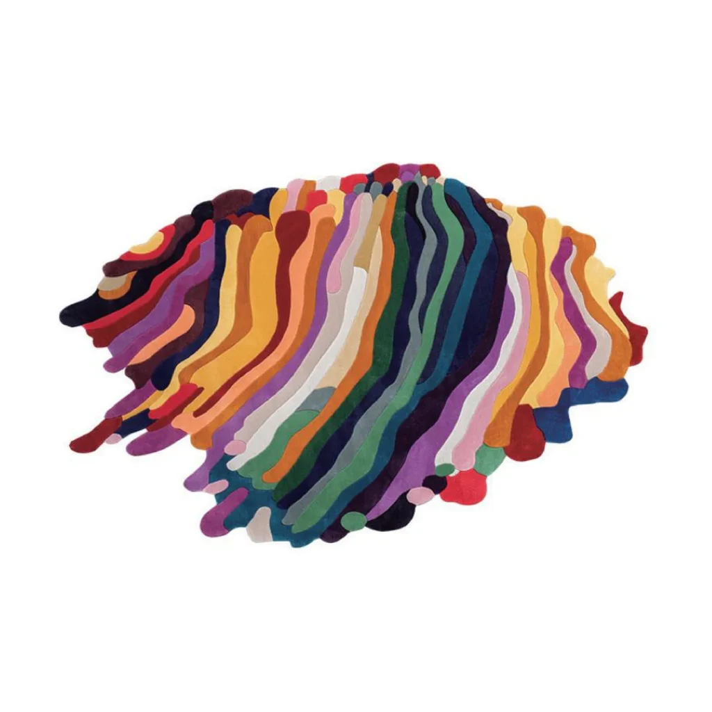 Custom Multicolour Drip Stripe Rug in multicolour — front view