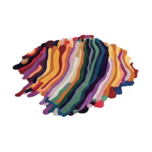 Custom Multicolour Drip Stripe Rug in multicolour — front view