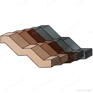 Custom Isometric Steps Rug in Sand, Brown and Teal — in a room setting