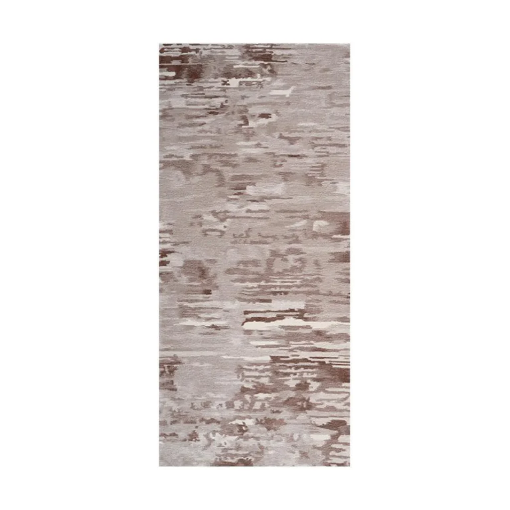 Custom Distressed Runner in Taupe and Cream — front view