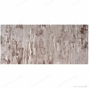 Custom Distressed Runner in Taupe and Cream — in a room setting