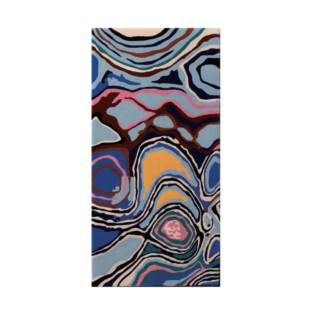 Custom Agate Runner in Blue, Pink, Navy and Gold — front view