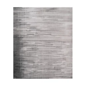 Custom Woven Static Rug in Grey and Charcoal — front view