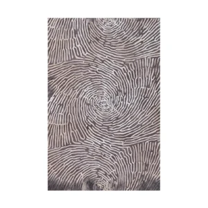 Custom Fingerprint Swirl Rug in Taupe and Cream — front view
