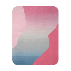 Custom Gradient Rug in Pink, Sky Blue and Rose — front view