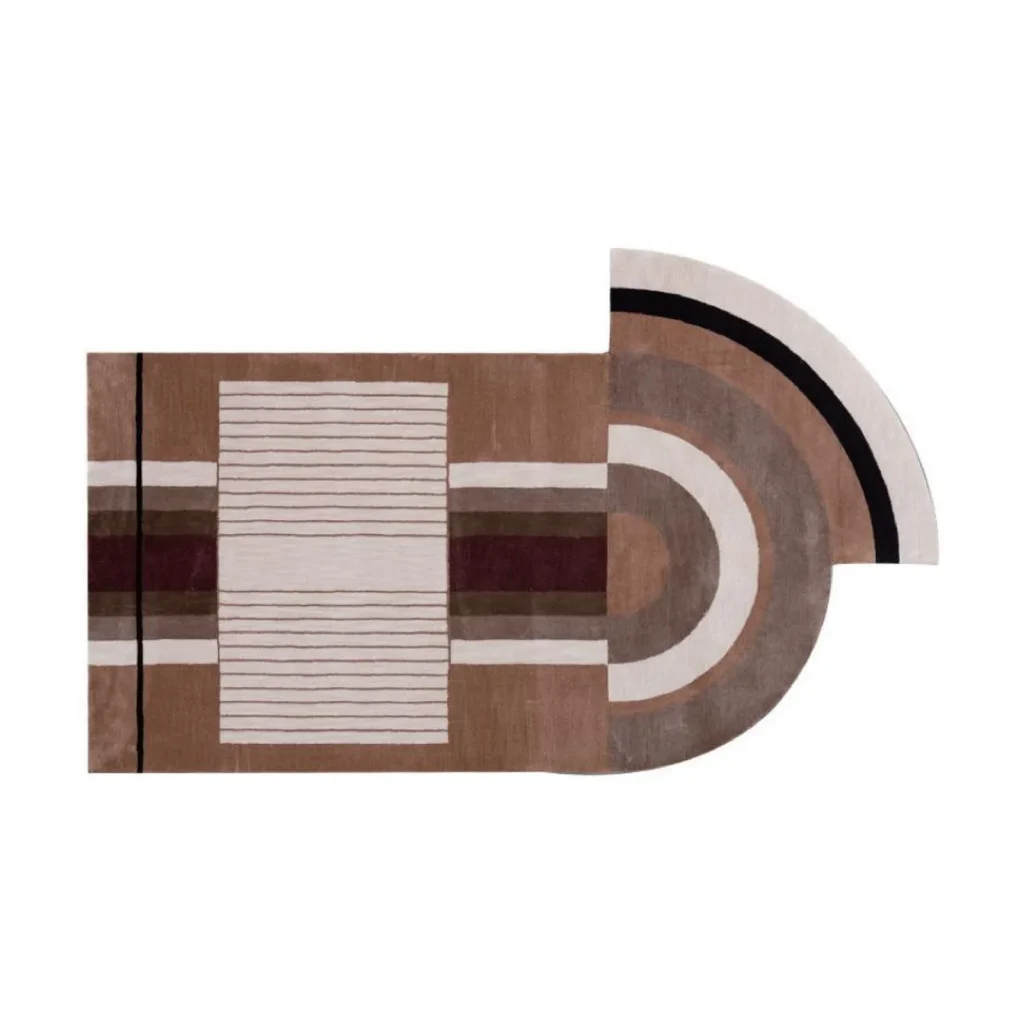 Custom Deco Runner in Brown, Cream and Burgundy — front view