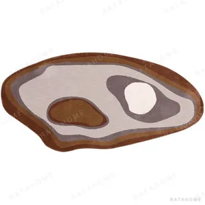 Custom Pebble Contour Rug in Brown, Taupe and Cream — in a room setting