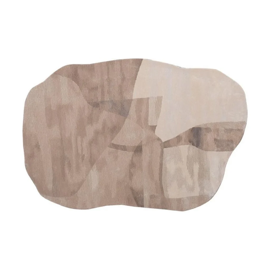 Custom Pebble Rug in Blush, Taupe and Sand — front view