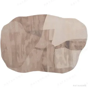 Custom Pebble Rug in Blush, Taupe and Sand — in a room setting