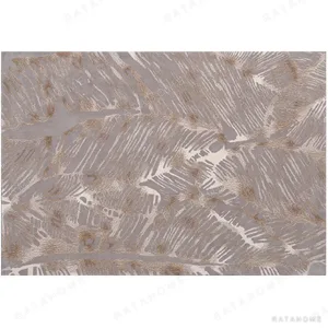 Custom Palm Frond Rug in Taupe and Sand — in a room setting