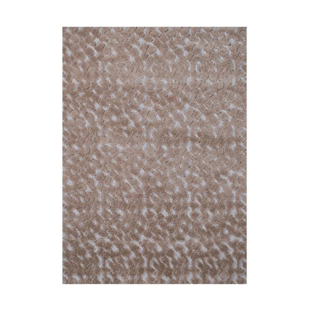 Custom Animal Spot Rug in Sand and Taupe — front view