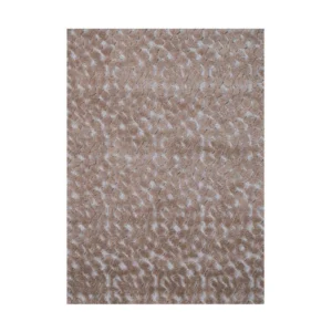 Custom Animal Spot Rug in Sand and Taupe — front view