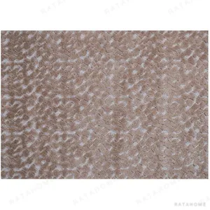 Custom Animal Spot Rug in Sand and Taupe — in a room setting