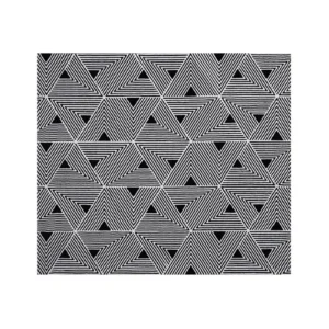 Custom Triangle Stripe Rug in Black and White — front view