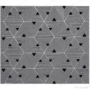 Custom Triangle Stripe Rug in Black and White — in a room setting