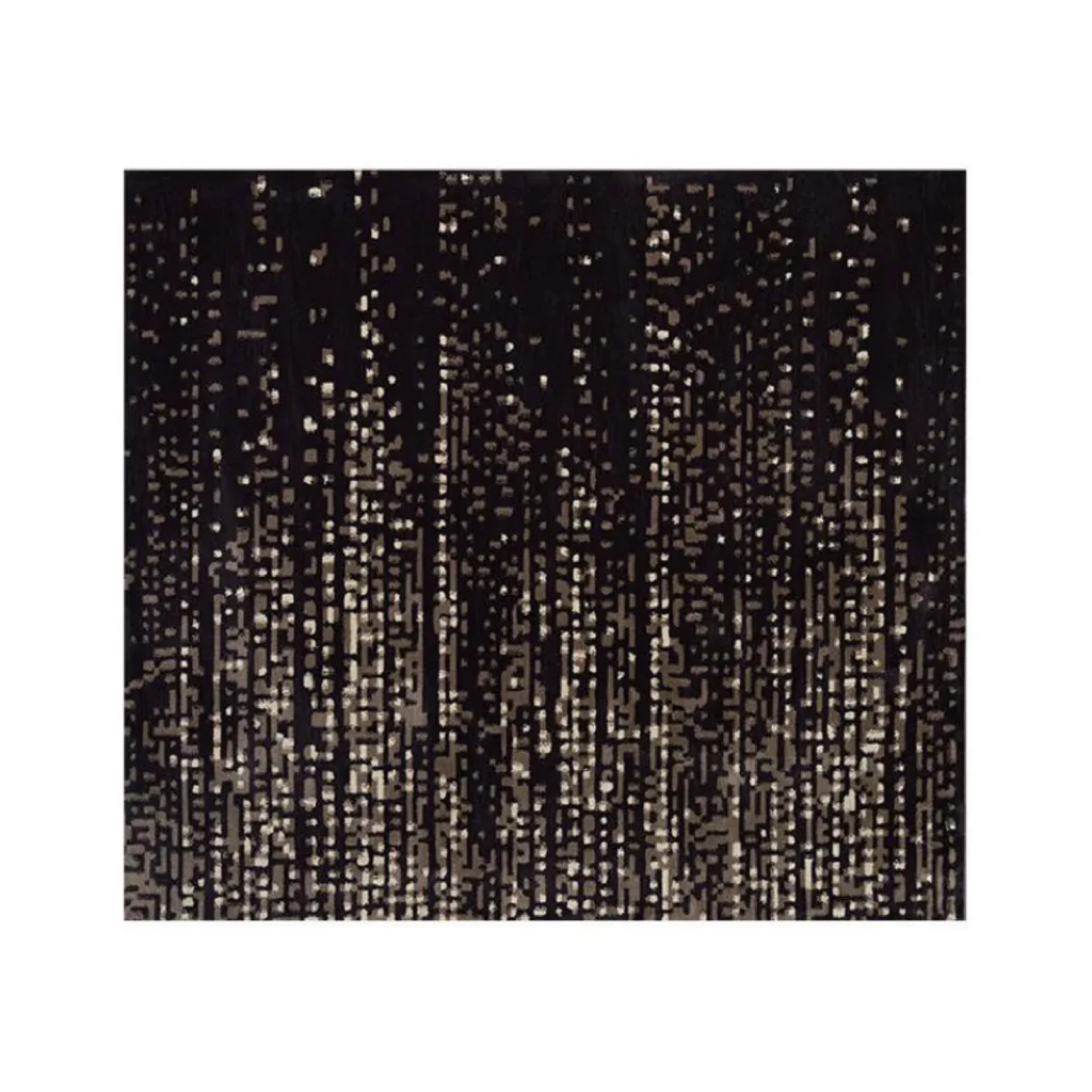 Custom Night Rain Rug in Black with Gold Speckle — front view