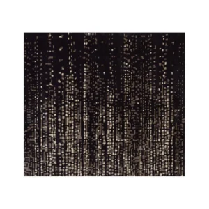 Custom Night Rain Rug in Black with Gold Speckle — front view
