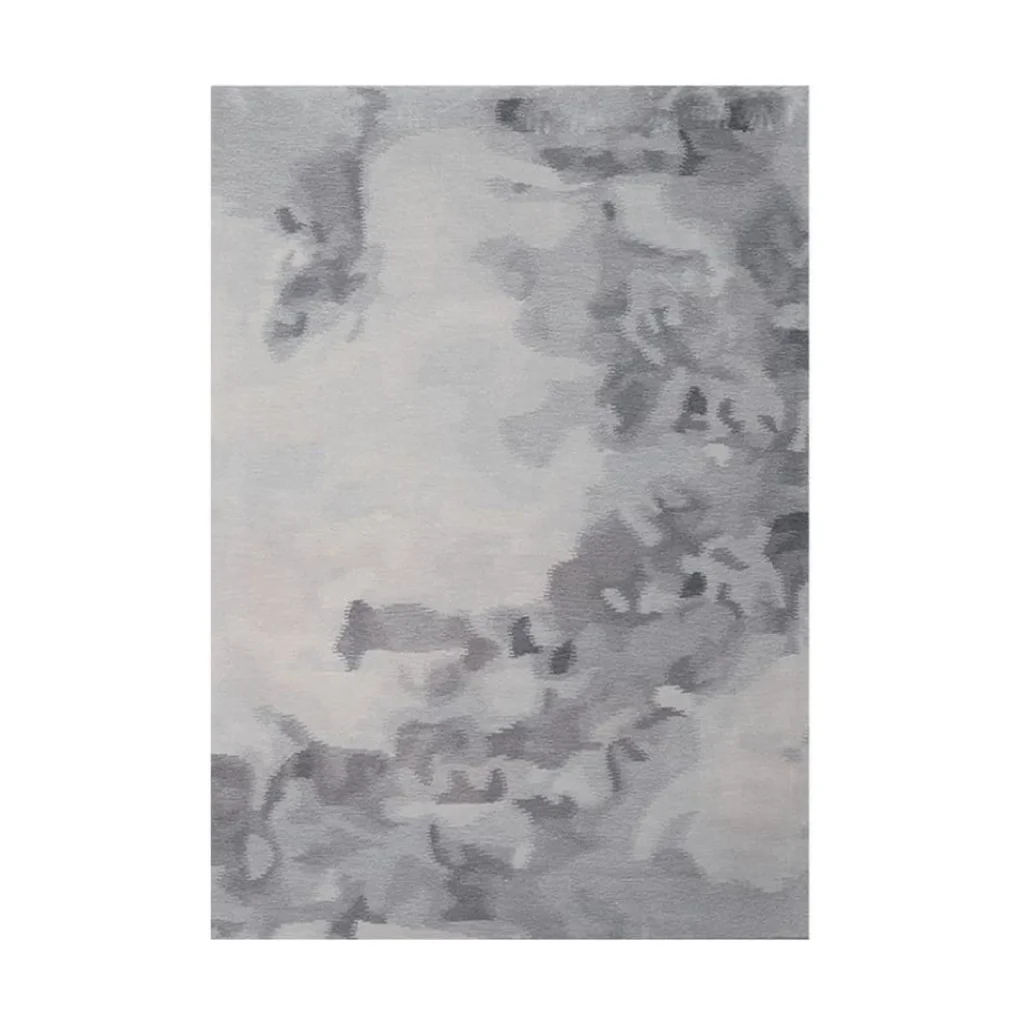 Custom Cloud Wash Rug in Pale Grey — front view
