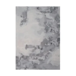 Custom Cloud Wash Rug in Pale Grey — front view