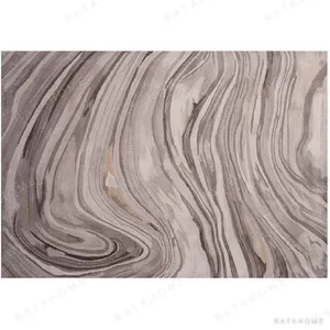 Custom Marbled Agate Rug in Taupe, Grey and Cream — in a room setting