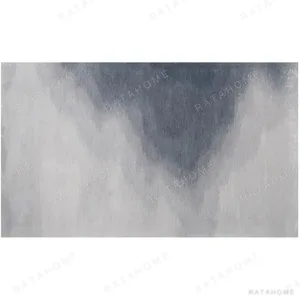 Custom Smoke Gradient Rug in Charcoal and Grey — in a room setting