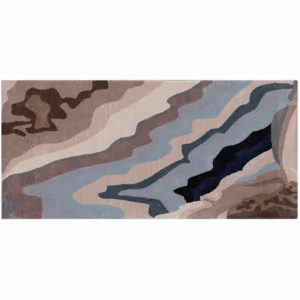 Custom Agate Runner in Blue, Navy, Taupe and Cream — in a room setting