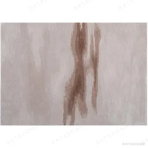 Custom Horizon Wash Rug in Pale Taupe with Brown Streak — in a room setting