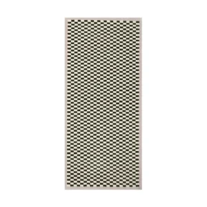 Custom Checkerboard Runner in Black and Cream — front view