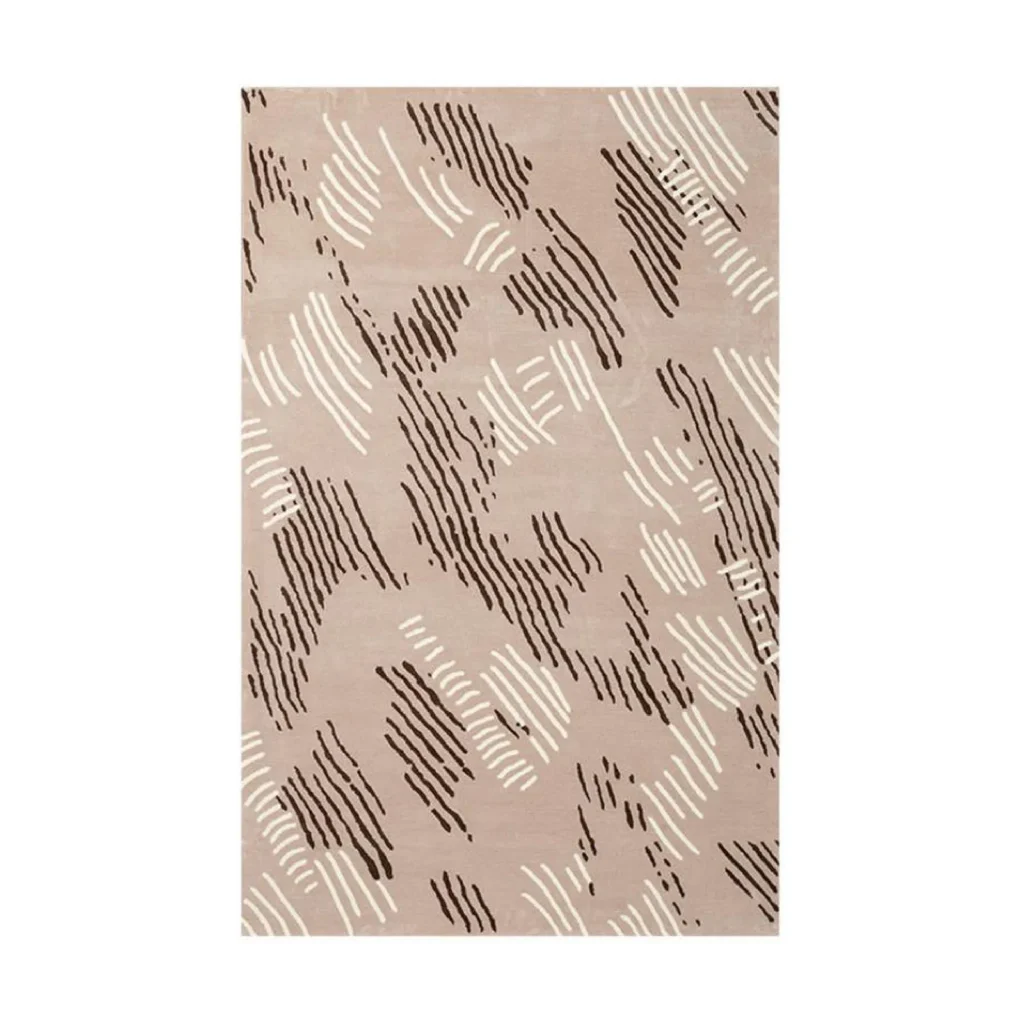 Custom Scratch Mark Rug in Sand, Brown and Cream — front view