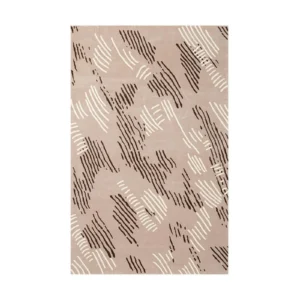 Custom Scratch Mark Rug in Sand, Brown and Cream — front view