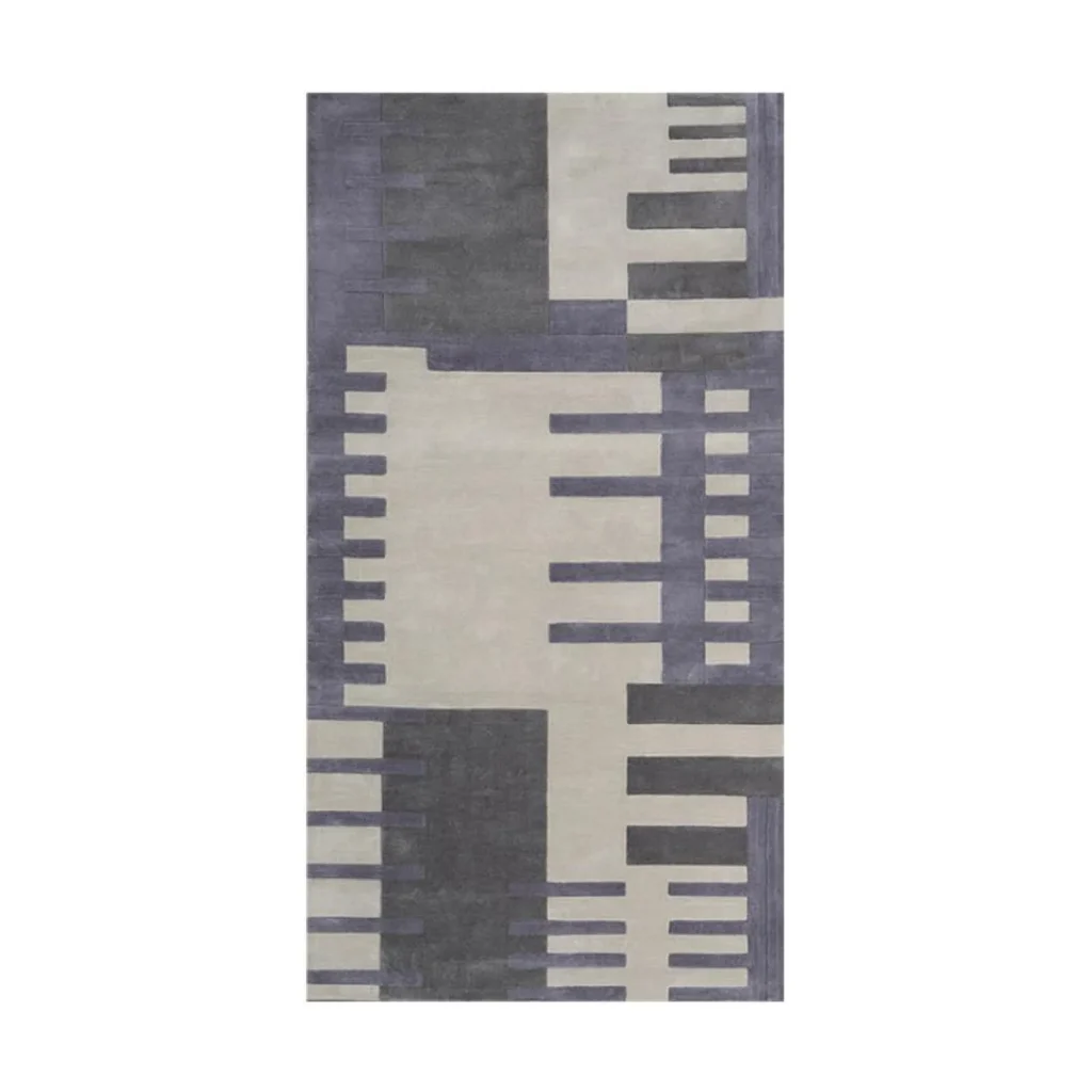 Custom Deco Skyline Rug in Grey-Purple and Cream — front view