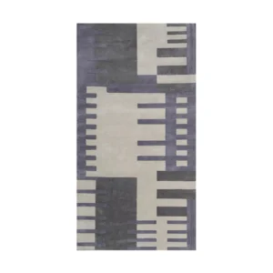 Custom Deco Skyline Rug in Grey-Purple and Cream — front view