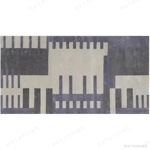 Custom Deco Skyline Rug in Grey-Purple and Cream — in a room setting