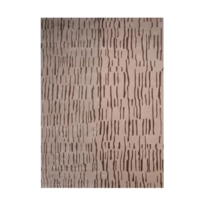 Custom Bark Texture Rug in Taupe and Brown — front view