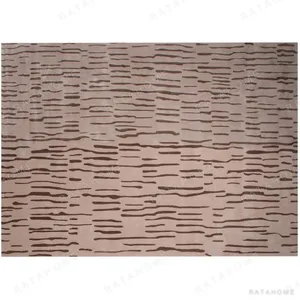 Custom Bark Texture Rug in Taupe and Brown — in a room setting
