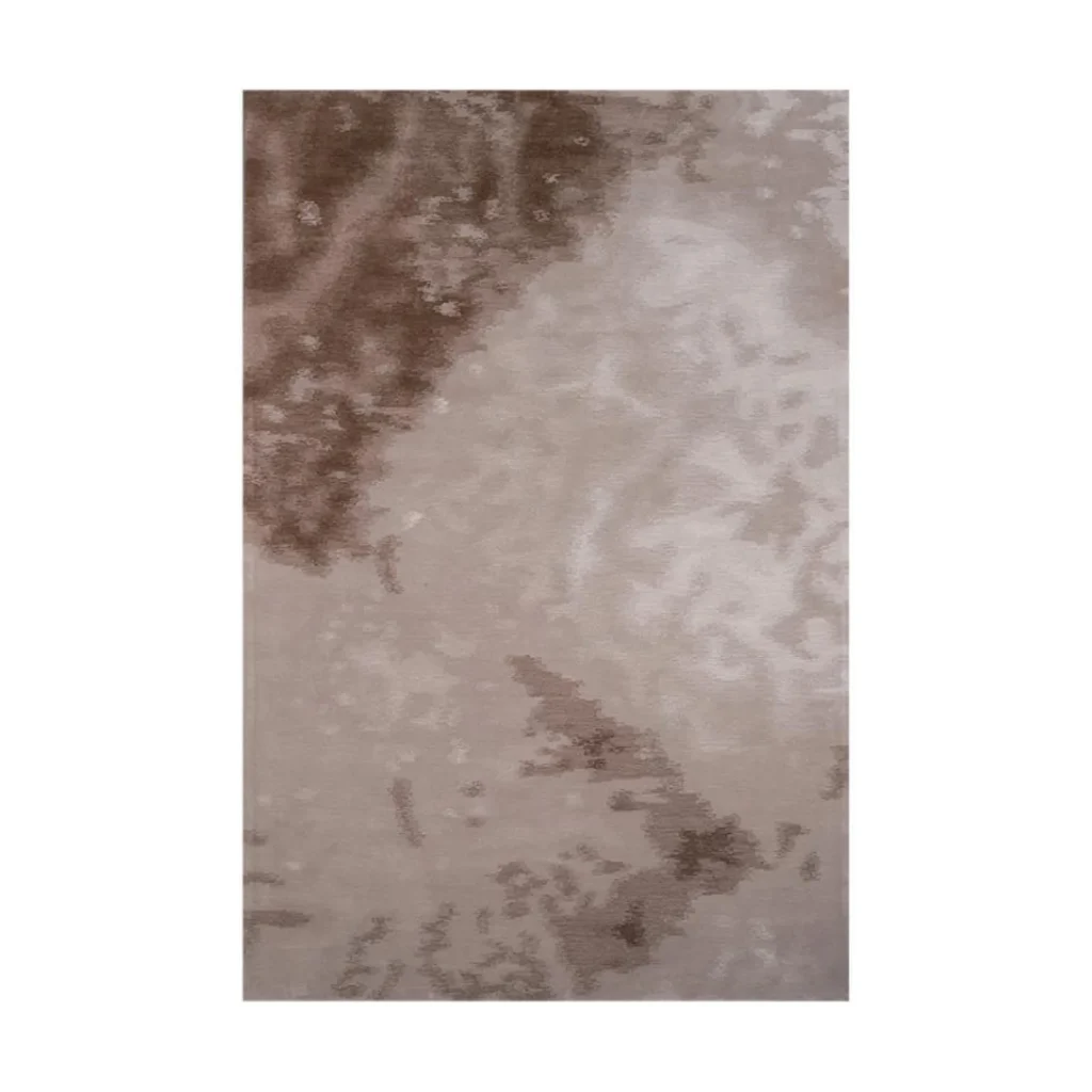 Custom Mist Wash Rug in Taupe and Cream — front view
