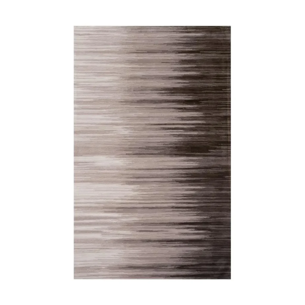Custom Ombre Streak Rug in Brown and Cream — front view