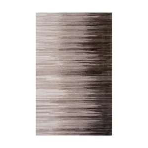 Custom Ombre Streak Rug in Brown and Cream — front view