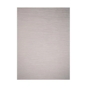 Custom Carved Ripple Rug in Pale Taupe — front view