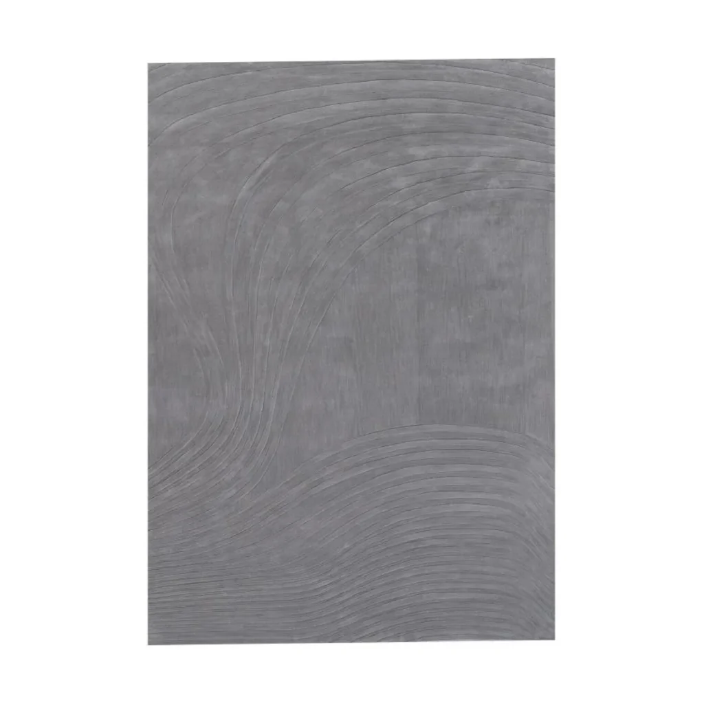 Custom Carved Contour Rug in Grey — front view